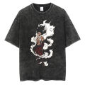 Hip Hop Oversized Tshirt Japanese Anime One Piece Graphic T Shirt Men Cotton Washed T-Shirt Summer Harajuku Tops Tees Black. 