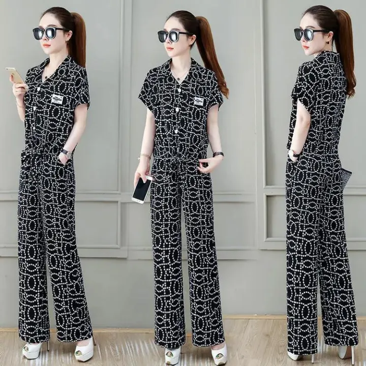 One-Piece/Set%202023Summer%20New%20Fashion%20Slimming%20Short-Sleeved%20Printed%20Top%20Wide-Leg%20Pants%20Casual%20Two-Piece%20Suit%20Women%20-%20Image%208
