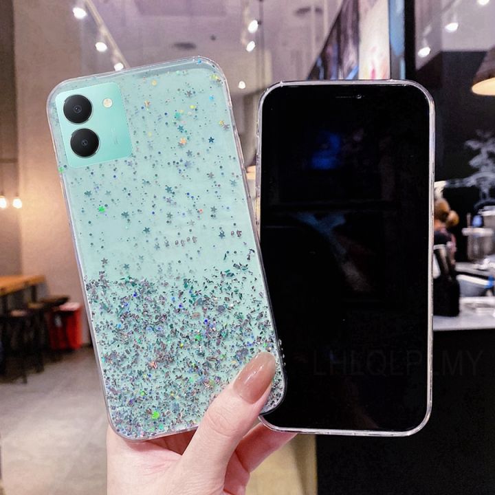 Bling Star Glitter Silicone Clear Case For Vivo Y36 5G Y27 V29 Lite V29E Y 36 27 Y275G VivoY36 VivoY27 Soft Shiny Cover