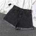 Buy One Get One Free Denim Shorts for Women 2024 New Summer Thin High Waist a Super Slim Hot Pants Trendy Words ins. 