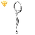 1Pc Men Fashion Long Chain Ear Piercing Loop Clip Hoop Earring Jewelry Gift. 