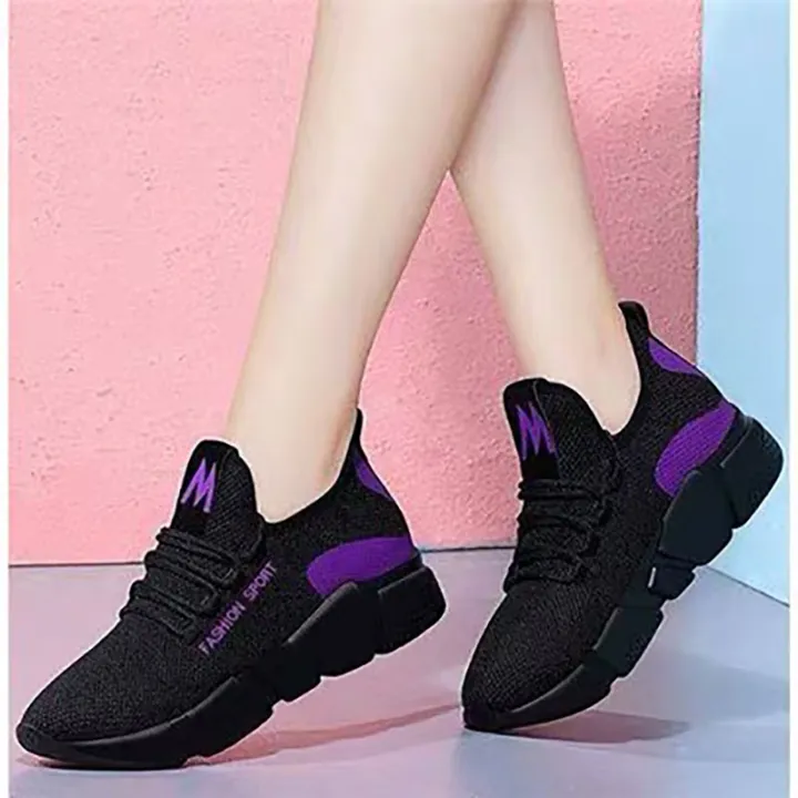 Korean%20rubber%20shoes%20cloth%20shoes%20thickened%20soles%20ladies%20laces%20comfortable%20lightweight%20sneakers%20-%20Image%203