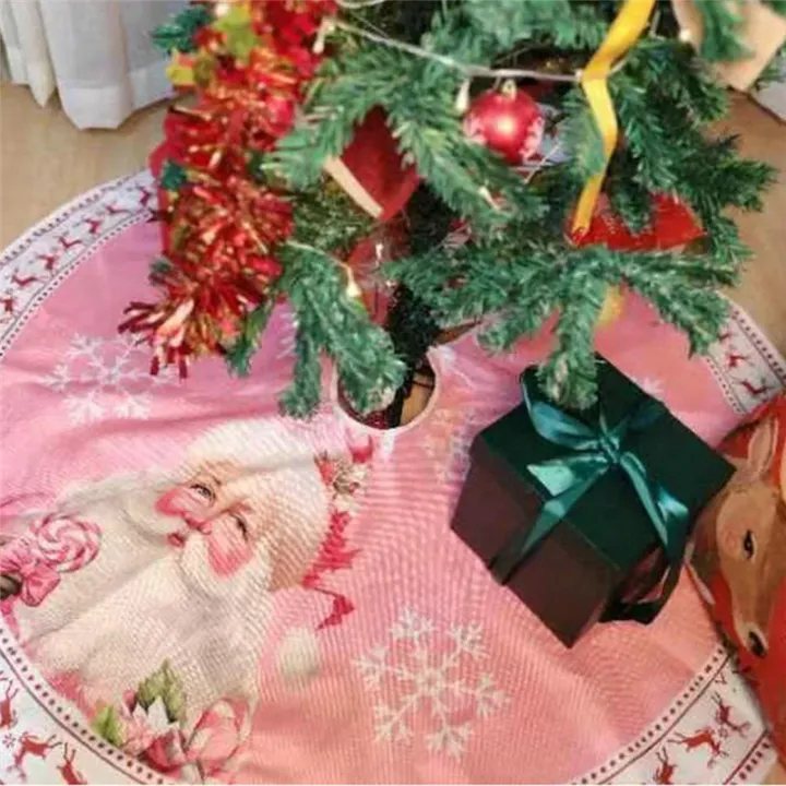 60cm%20Pink%20Christmas%20Tree%20Skirt%20Xmas%20Snowflake%20Santa%20Claus%20Tree%20Skirt%20Merry%20Christmas%20Decor%20Happy%20Year%20-%20Image%203