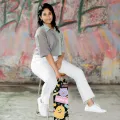 Dual tone oversized casual ladies crop top collection -Grey and Light Green. 