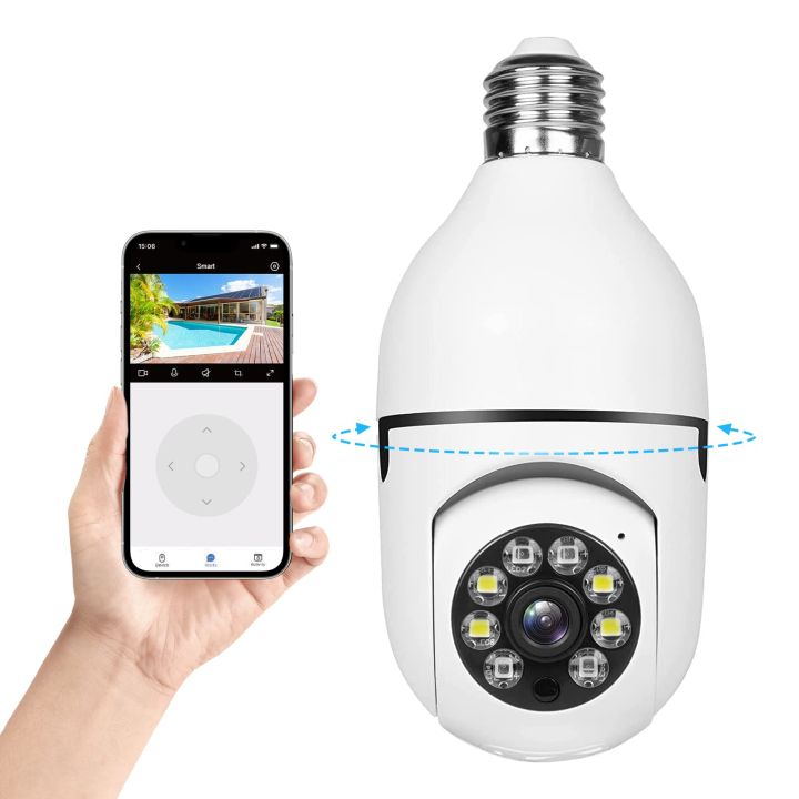 360%C2%B0%20Rotate%20Auto%20Tracking%20Panoramic%20Camera%20Light%20Bulb%20Wireless%20Wi-Fi%20PTZ%20IP%20Camera%20Remote%20Viewing%20Security%20Surveillance%20-%20Image%204