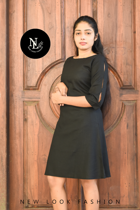 Linen%20Frock%20Latest%20Dress%20Design%20For%20Ladies/%20Linen%20Frock%20For%20Women%20Ladies/%20Linen%20Dress%20Casual%20Trendy%20Fashionable%20Wear/%20Short%20Linen%20Dress%20A%20Line%20-%20Image%204