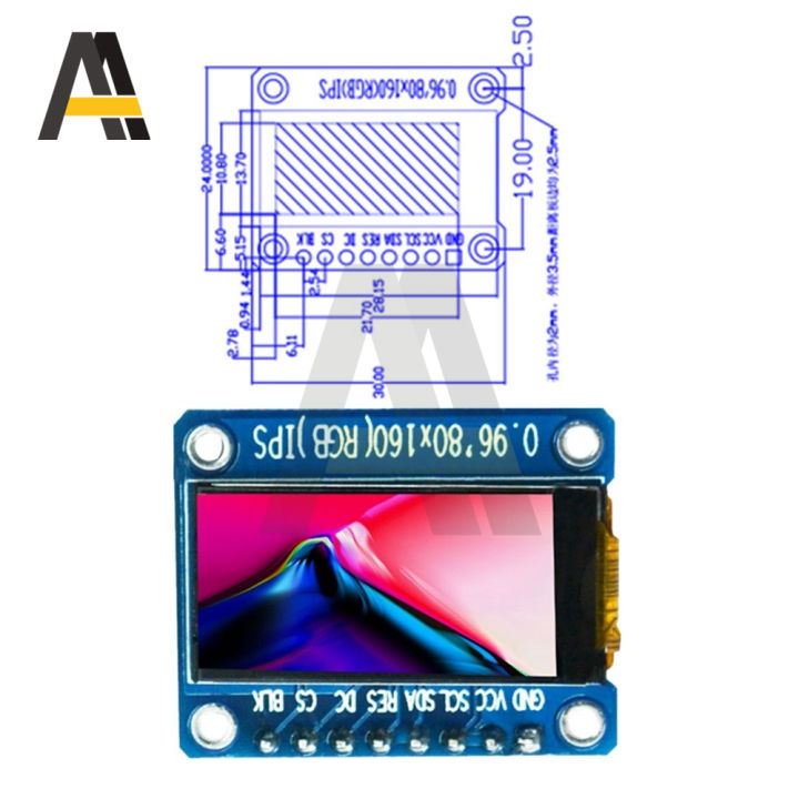 IPS%20TFT%20Display%200.96/1.3/1.44/1.8%20inch%20IPS%207P%20SPI%20HD%2065K%20Full%20Color%20LCD%20Module%20ST7735%20Drive%20IC%2080*160%20For%20Arduino%20-%20Image%203