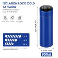 Water Bottle Temperature Control LCD Water Bottle Touch Screen 500 ML Stainless Steel Sports Water Bottle with LED Temperature Display,Double Wall Vacuum Insulated Water Bottle, Stay Hot for 24 Hrs,Cold for 24 Hrs. 