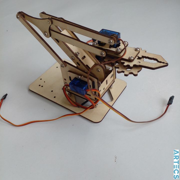 DIY meArm 4DOF Mini Industrial Arduino Robotic Arm (version 1.1) Latest Deluxe Kit laser cut wooden plate frame set meArm robot arm learner kit