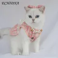 Cat Dress Floral Pet Dress with Bow Headdress Adorable Princess Dress for Dogs Cats Cute Pet Supplies. 