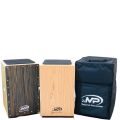 MP  Adjustable Cajon box with padded Bag Maverick Percussion Adjustable Snare Wire Cajon Box Drum with Padded Gig Bag and padded foam seat - Natural Faceplate, 19"x12"x11" MP Cajon. 