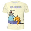 The Garfield Show Anime figures Kids Cute Cartoon T-shirts for Boys 3D Printed T-shirt Clothes Fandom for Summer Casual Clothing. 