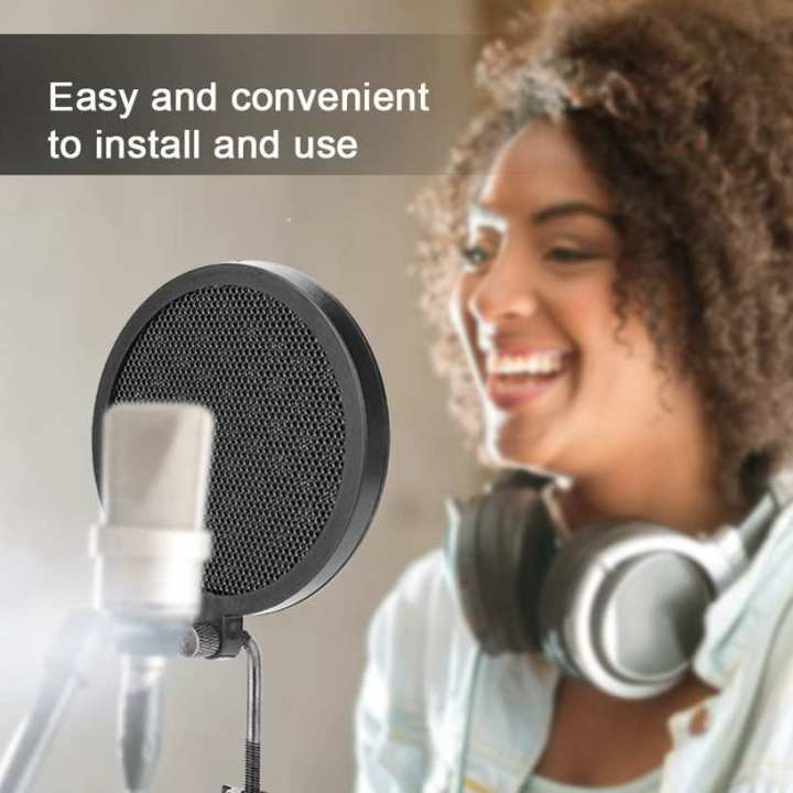 8cm%20Double%20Layer%20Studio%20Microphone%20Wind%20ShieldAdjustableFilter+Mount%20-%20Image%205