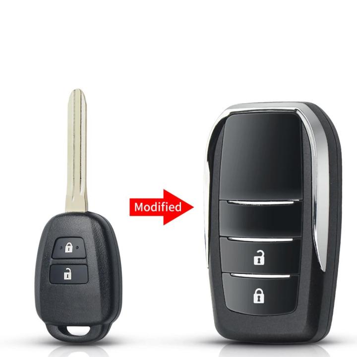 Modified Flip Key Shell 2 Buttons Remote Car Key For For   Prado Corolla Axio