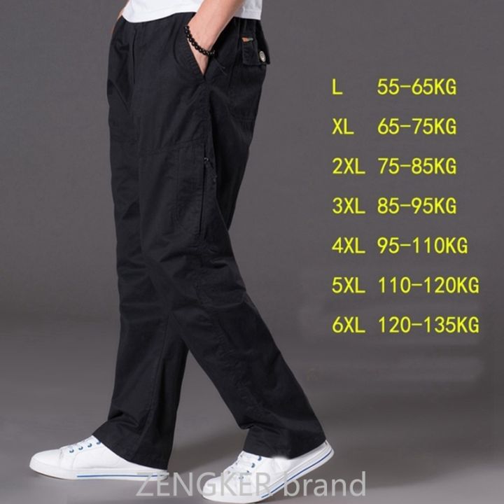 spring%20summer%20casual%20pants%20male%20big%20size%206XL%20Multi%20Pocket%20Jeans%20oversize%20Pants%20overalls%20elastic%20waist%20pants%20plus%20size%20men%20-%20Image%202