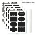 Haile 10-100 s Waterproof Chalkboard Labels Spice Organizer Label for Household Kitchen Jars Blackboard Stickers With White Pen. 
