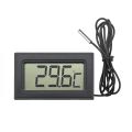 1Set Digital LCD Thermometer with 1M Probe Black -50°C - +110°C Temperature Monitor ABS for Fridge, Freezer, Fridge, Aquarium. 