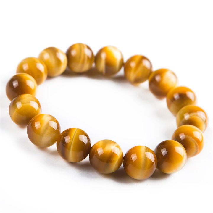 an 18 cm natural tiger stone yellow jade oval bead handmade - Kuwait