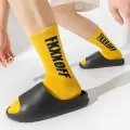 【WEJA】Summer New Women's Slippers Men 2023 Indoor Eva High Soft Bottom Sandals Trend Slides Beach Shoes Couple Slippers Luxury Sandals. 