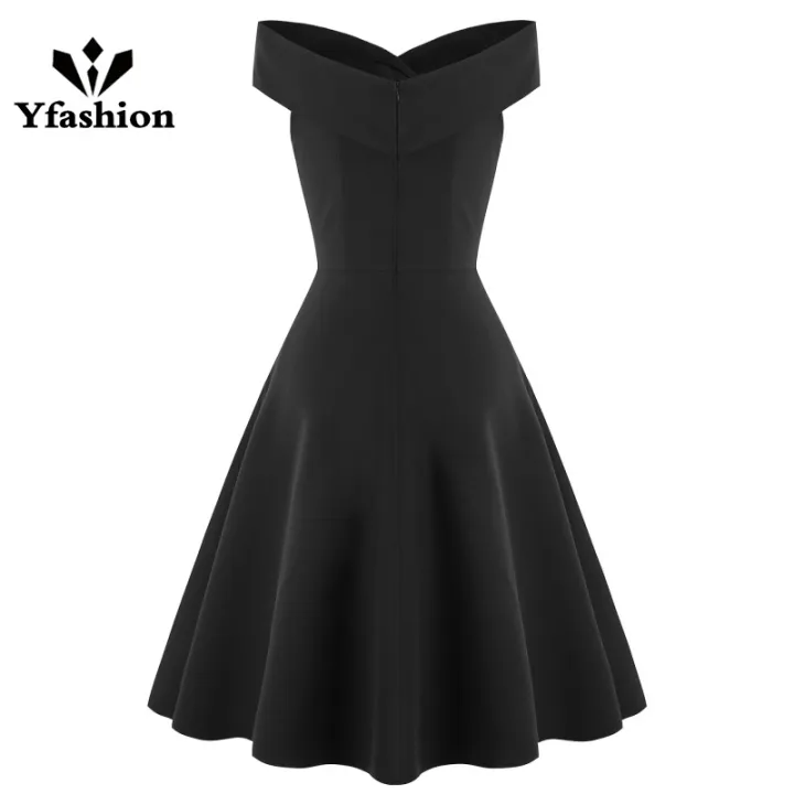Yfashion%20Women%20Cotton%20Elegant%20Solid%20Color%20Dress%20Fashion%20Sleeveless%20Off%20Shoulder%20High%20Waist%20Large%20Swing%20Evening%20Dress%20For%20Party%20-%20Image%209