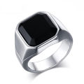 Men's Ring Black Cubic Zircon Fashion Finger Ring Simple Biker Classic Rings Mystic. 