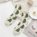 Women Socks Autumn and Winter Padded Mink Socks Warm Thickened Cow Spots Socks Home Cute Girls Floor Socks Moon Socks. 