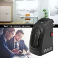 Electric Round Heater Fan Air Warmer 400 Watts Handy Room Heate with Remote Control,The Wall Outlet Space Heater Blower Adjustable Timer Digital Display for Office/Camper. 