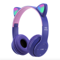 P47M Foldable Cute Cat Ear Headset LED Lights Glowing Headphones Earphone Universal. 