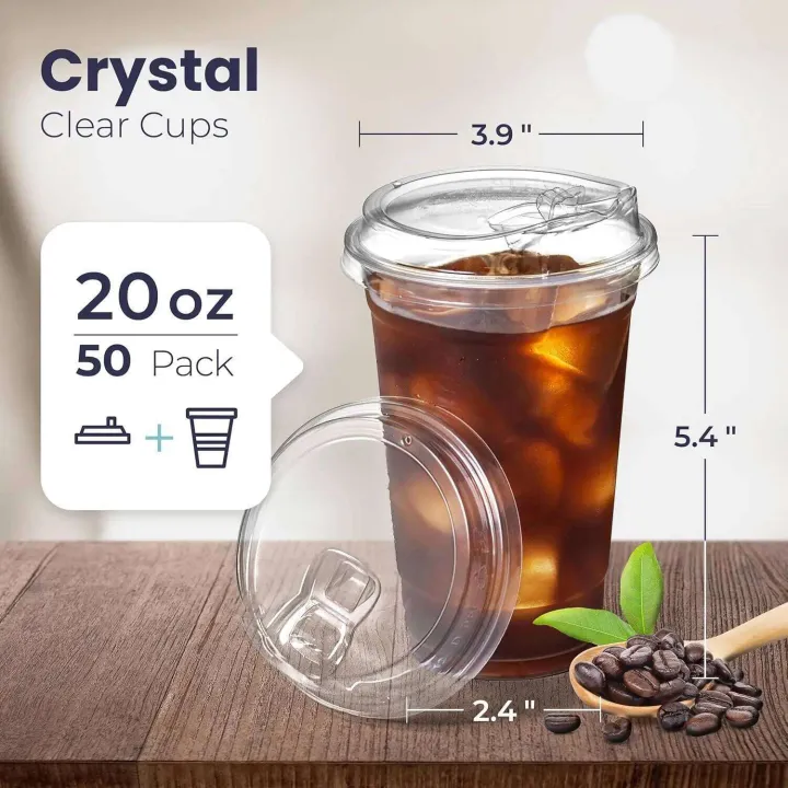 12/16/20/24oz%20Clear%20Plastic%20Cup%20with%20Lids%2050%20Set%20Disposable%20Cups%20for%20Iced%20Coffee%20or%20Juice%20Party%20Smoothie%20Milkshake%20Cold%20Drinks%20-%20Image%206