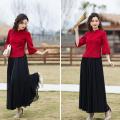 Spring and Summer Style Retro Hanfu Improved Cheongsam Chinese Button Knots Top New Republic of China Style Women's Clothes Tang Suit Outfit. 