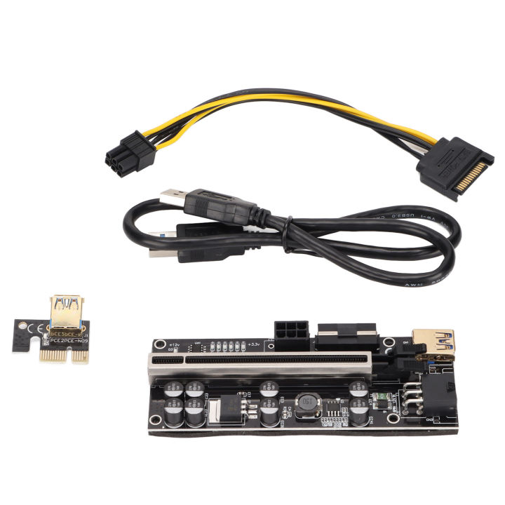 Riser%20Adapter%20Card%20Gold%20Plated%20Contacts%20Simple%20Operation%20Lightweight%20Portable%206%20LED%20Lights%20PCIE%20Riser%20-%20Image%202