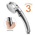 Handheld Shower High Pressure Chrome 3 Spary Setting with ON/OFF Pause Switch Water Saving Adjustable Luxury Spa Detachab. 