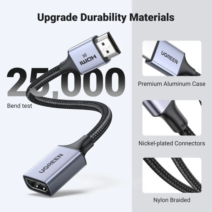 UGREEN%20HDMI%20Extender%208K%20HDMI%20Extension%20Cable%200.15M%20Male%20to%20Female%20Adapter%20Cord%208K@60Hz%202.1%20Ultra%20High-Speed%2048Gbps,%20for%20PS5,Nintendo%20Switch,Xbox%20Series%20X,Roku%20Stick,Blu-ray%20Laptop%20PC%20TV%20-%20Image%208