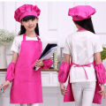 Children art Kitchen Aprons Waists 9 Colors Kids Aprons with Sleeve Chef Hats for Painting Cooking Baking 4 pcs/set. 