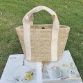 Straw Bag Seaside Woven Bag New Handbag Female Online Influencer Summer ins2024 Vacation Retro Beach Versatile. 