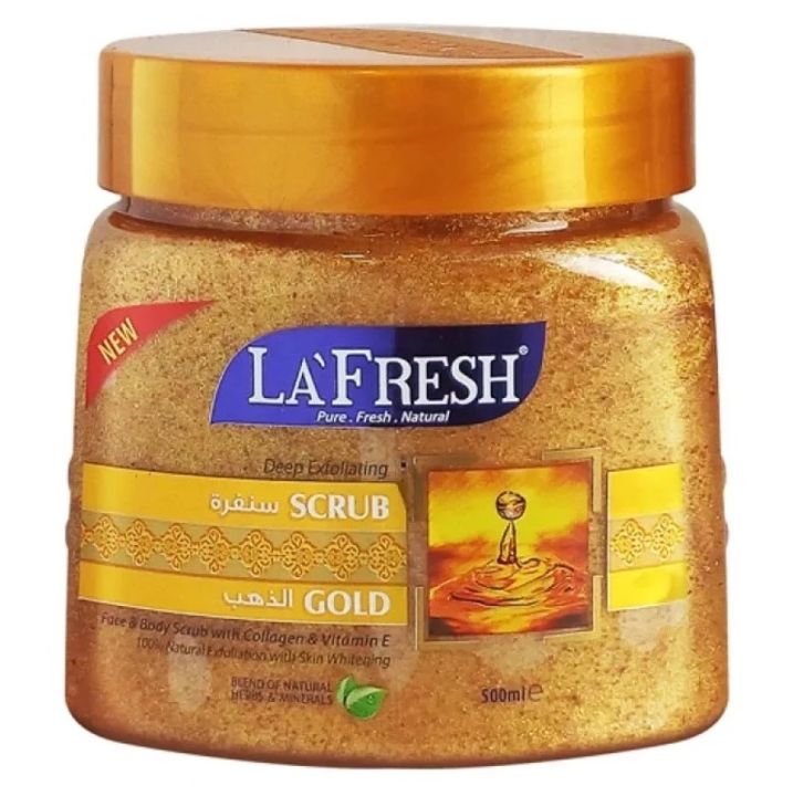 LA FRESH Gold Face n Body Scrub with Collagen n Vitamin E – 500ml