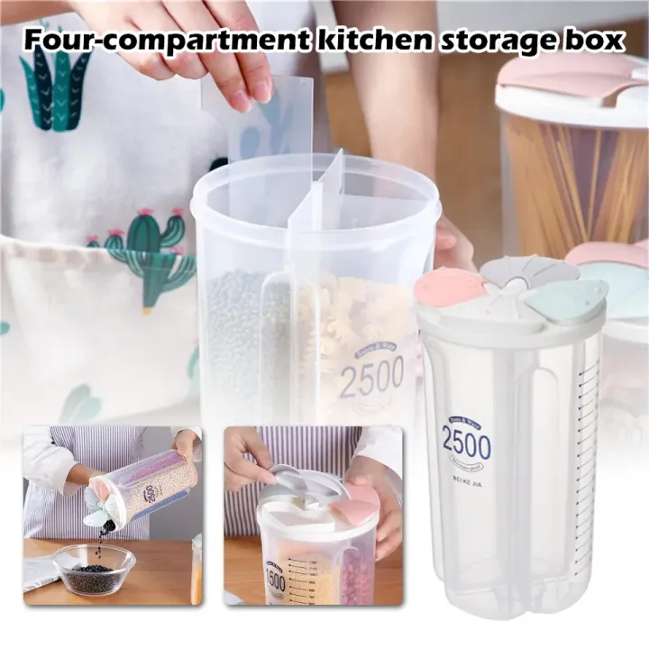 1pc%204Grids%20Plastic%20Kitchen%20Cereal%20Dispenser%20Storage%20Box%20Rotating%20Dry%20Food%20Rice%20Container%20Storage%20Case%20Flour%20Grain%20Storage%20Bottle%20Jar%20-%20Image%208