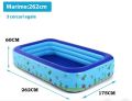INTIME 08 feet Inflatable pool(262CM X 175CM X 60CM) Family Swimming Pool 3 Layer Extra Large Rectangular Kids Swimming Pool Indoor Outdo. 