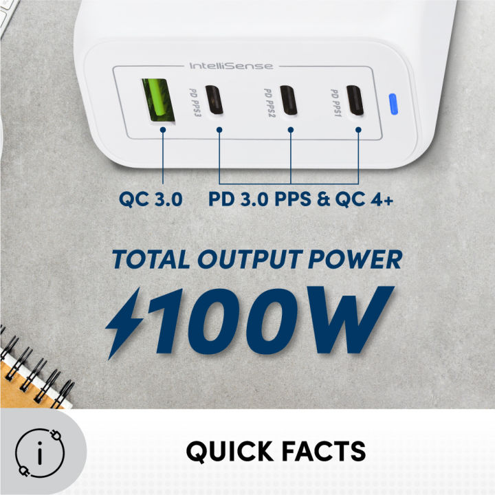 Prolink%20100W%204-Port%20GaN%20PD%20Fast%20Charger%20compatible%20for%20Laptop/Phone/Tablet/Camera%20GT-410002%20-%20Image%202