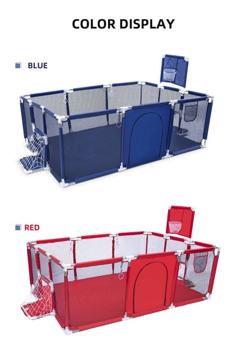 Baby%20Playpen%20Without%20Mattress%20%20Children%20Toddler%20Kids%20Safety%20Fence%20Indoor%20Outdoor%20Play%20Pen%20Ocean%20color%2030%20Ball%20Pool%20Safety%20Barrier%20with%20Basket%20-%20Image%202