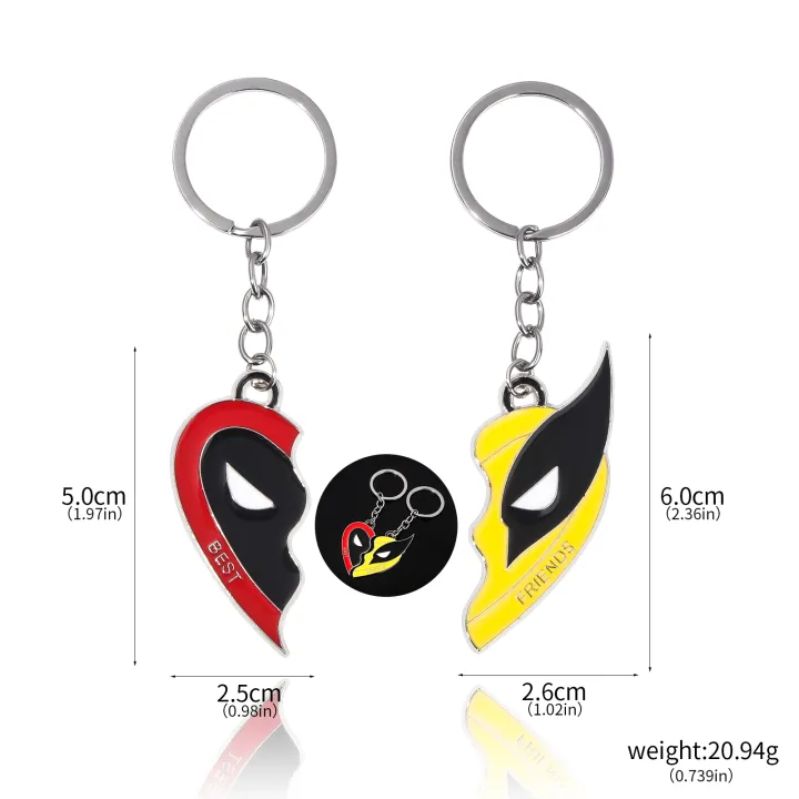 2pices/set%20Deadpool%20and%20Wolverine%20Keychain%20Necklace%20Best%20Friends%20Mask%20Half%20Love%20Heart%20Combine%20Pendant%20Choker%20For%20Friends%20Jewelry%20-%20Image%206