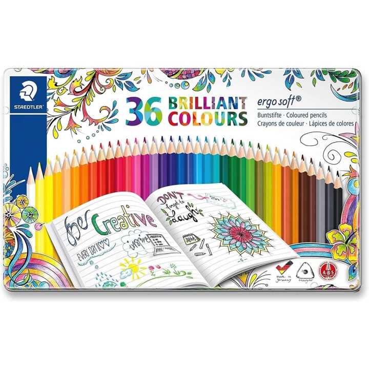 STAEDTLER® Colouring 36 Set - Colour Pencils + Watercolour Pencils + Soft Pastels