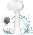 Silicone Face Scrubber Double Side Skin Care Facial Cleaning Brush, 2 In 1 Face Brush 3D Facial Brush, with Soft Bristles, Soft Bristles to Massage and Scrub Your Skin, Silicone Facial Scrubber Manual Dual Face Wash Brush. 