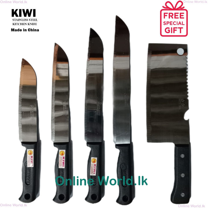 5Pcs Kiwi Cooking Knife Set + 1 Extra Free Surprise Gift