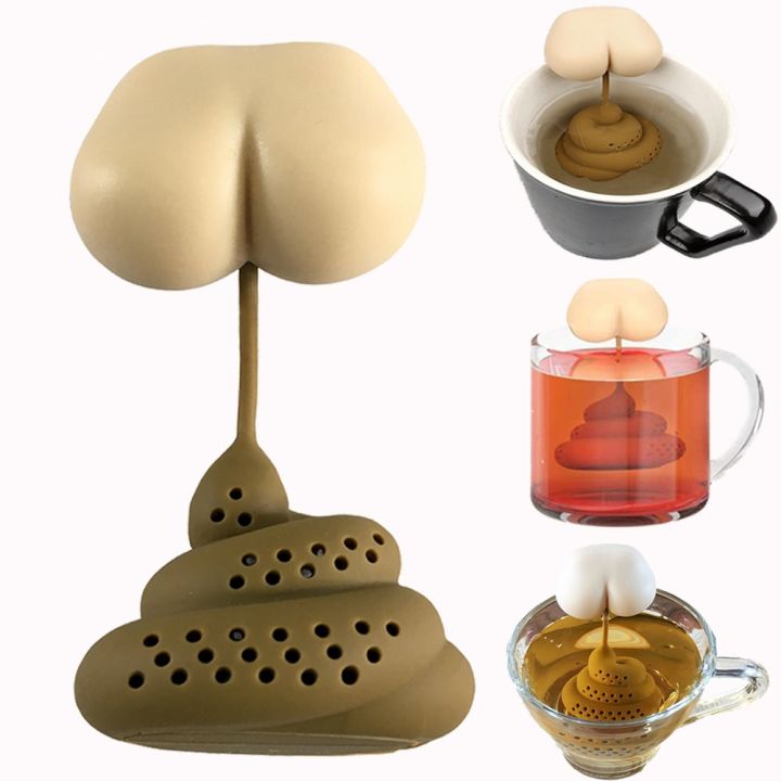 【NEW】 Tea Infuser Sieve Poop Tea Bags Infusor Filter Spice For Tea Brewing Diffuser Tea Strainer Creative Funny Tea Maker Accessories