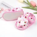 Baby Girls Soft Shoes Flat First Walkers Bowknot Strawberry Floral Print Princess Sandals 0-12M. 