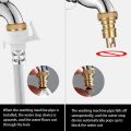 Copper Plug Faucet Adapter Washing Machine Snap-on Automatic Water Stop Faucet Nozzle Connector Fits All Standard 4 Points Taps Accessories. 