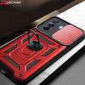 PlusCase for Huawei Nova Y70 / Nova Y71 Phone Casing Slide Lens Armor Case Shockproof Stand Holder Camera Protect Back Cover. 