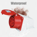Ip44 Industrial Plug Wall Mount Socket Connector Three-Phase 3pin 4pin 5pin 16a32a Waterproof Non- -Proof Aviation Plug. 