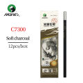 Charcoal/Carbon Pencil 12pcs Soft/Medium/Hard/Extra-soft Drawing Charcoal Pens Art Supplies C7300. 